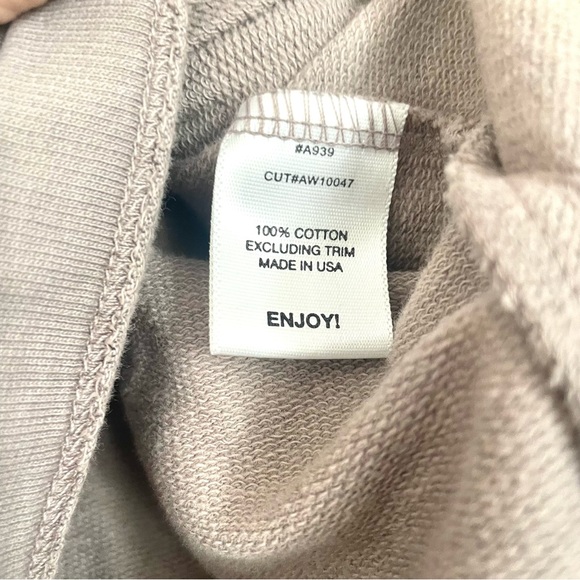 Michael Stars Asymmetric Button Front Cotton Sweater Light Gray Size Medium - Picture 8 of 8